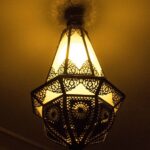 ثريا معلقة نحاسية كروية بنقوش مفرغة (Moroccan Carved Brass Globe Pendant)