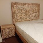 طقم غرفة نوم فاخر بتطعيمات الصدف/العاج الهندسية بأسلوب الموزاييك العربي