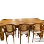 طاولة قهوة مستطيلة بتصميم شرائح الخشب الطبيعي المتقاطعة (Coffee Table) (نسخة)