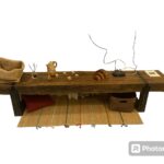 طاولة قهوة / بوفيه خشب صلب ريفي بتطعيمات حديدية (Rustic Long Coffee Table)